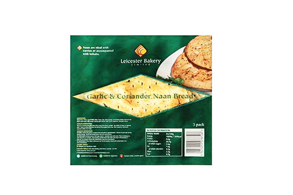 Leicester Bakery Garlic & Coriander Pear Naan  1x3's