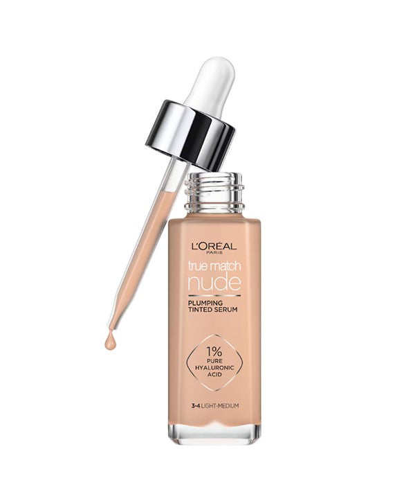 PERFECT MATCH NUDE PLUMPING TINTED SERUM 30 ML Color 3-4 Light Medium Foundation Asetena Pa 