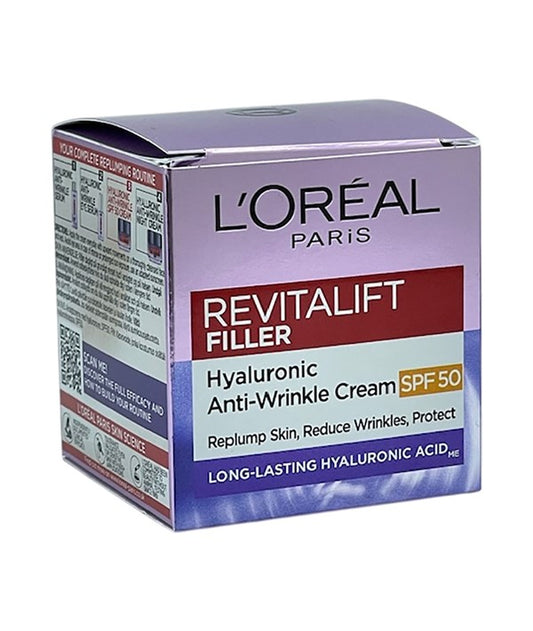 REVITALIFT FILLER HYALURONIC ANTI WRINKLE CREAM SPF50 50 ml Skin Treatments Asetena Pa 