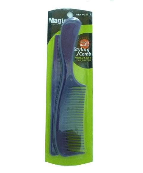 MAGIC COLLECTION HANDLE COMB WITH BARBER COMB 2512  Color Misc Color Hair Brushes and Combs Asetena Pa 