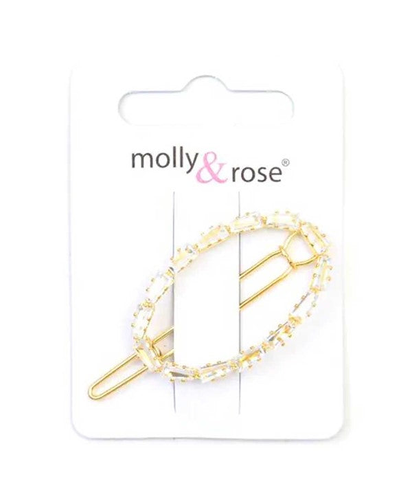 CLEAR STONE OPEN OVAL HAIR SLIDE 9278 Hair Accessories Asetena Pa 