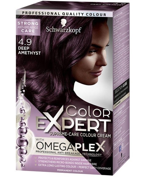 COLOR EXPERT OMEGAPLEX COLOUR CREAM 4.9 DEEP AMETHYST pack of 3 Hair Color Asetena Pa 