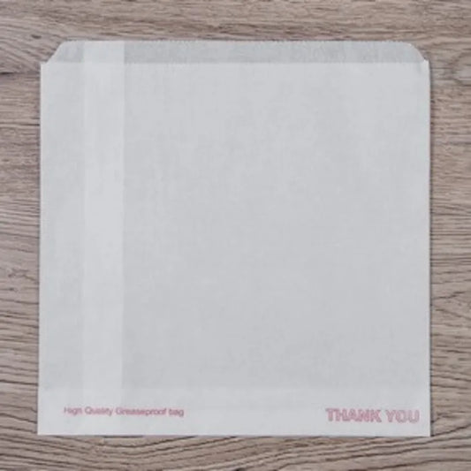 White Printed "Thank You" Grease Resistant Bags (8.5"x8.5") 500 pieces