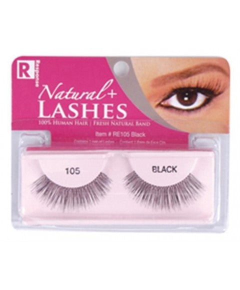 RESPONSE NATURAL PLUS LASHES 105  Color Black Eye Makeup Asetena Pa 