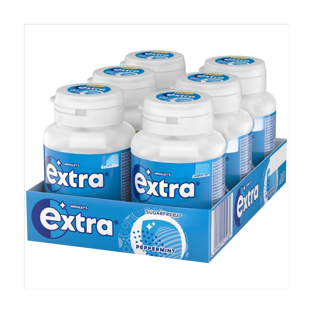 Extra Peppermint Chewing Gum Sugar Free Bottle 46 Pieces
