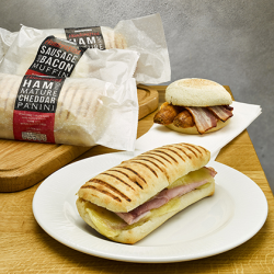 IC Ham & Mature Cheddar Panini 12 x 124g Ready Meals Asetena Pa 