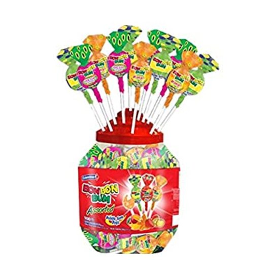 Bon Bon Bum Assorted Lollypops Jar 100 Count