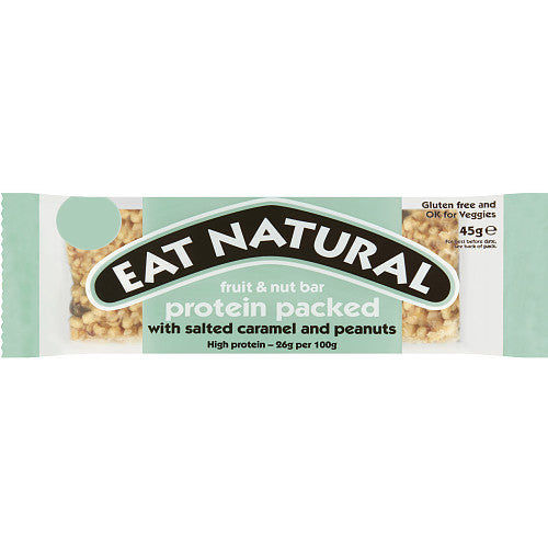 MASEat Natural Fruit & Nut Bar Protein Packed with Salted Caramel and Peanuts 45g-Food