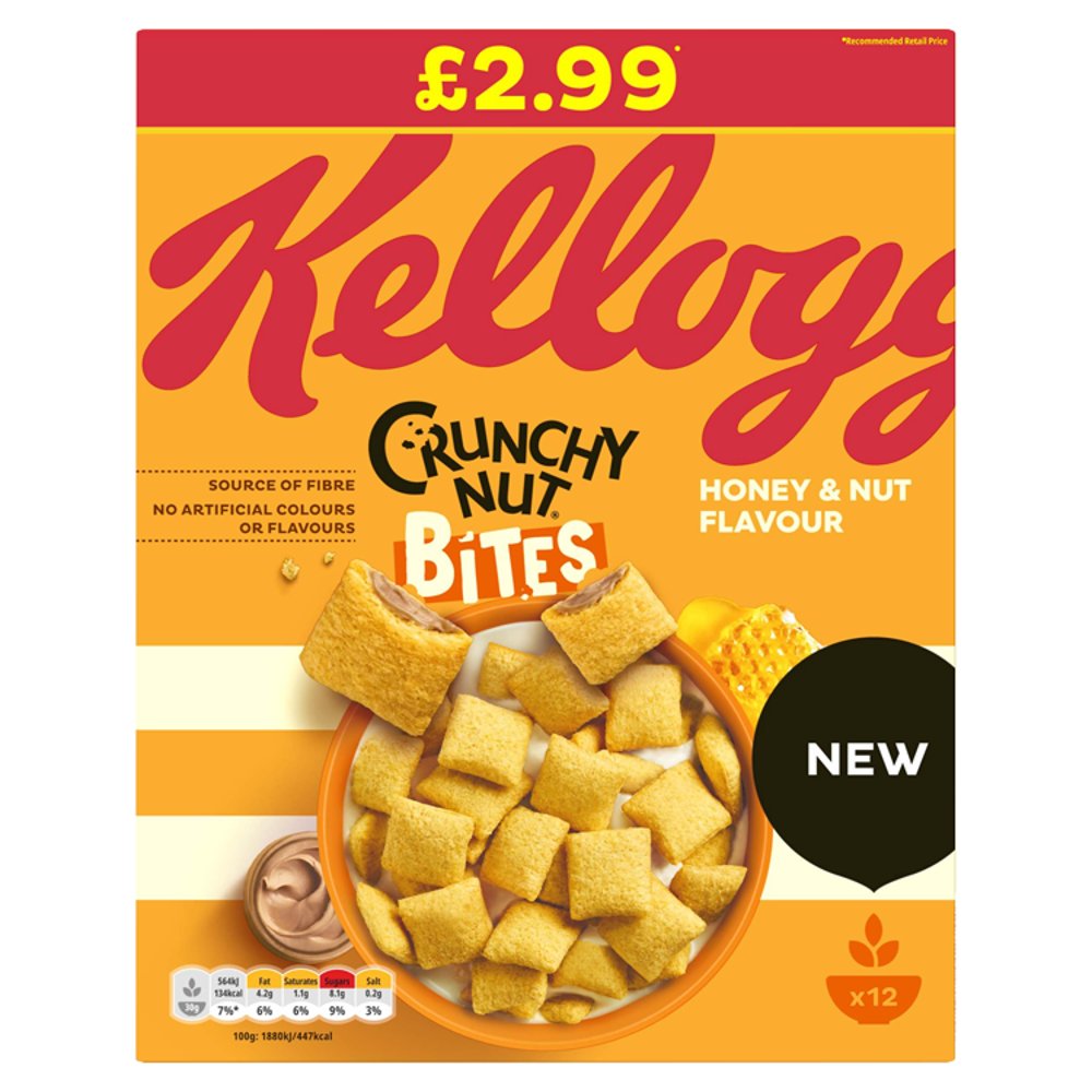 MASKellogg's Crunchy Nut Bites Cereal 375g-Food