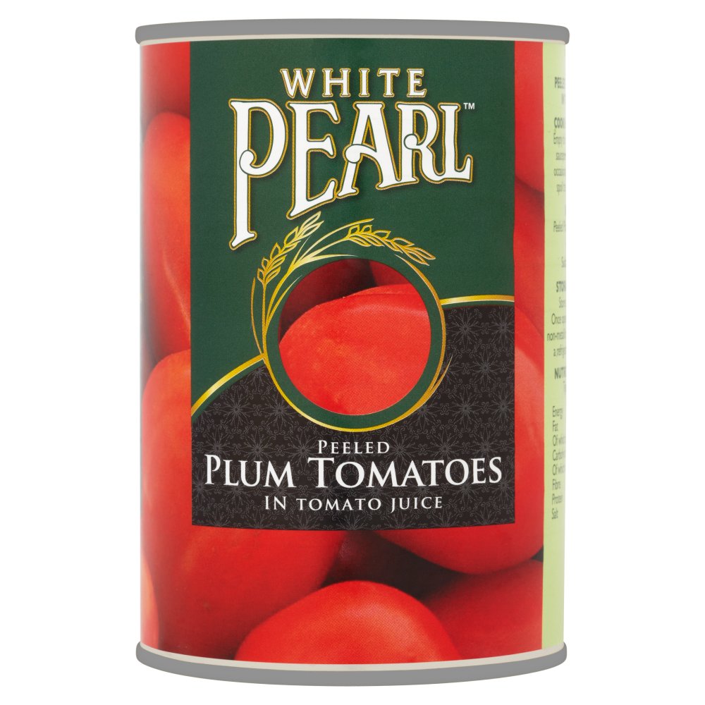 White Pearl Peeled Plum Tomatoes in Tomato Juice 400g-Food
