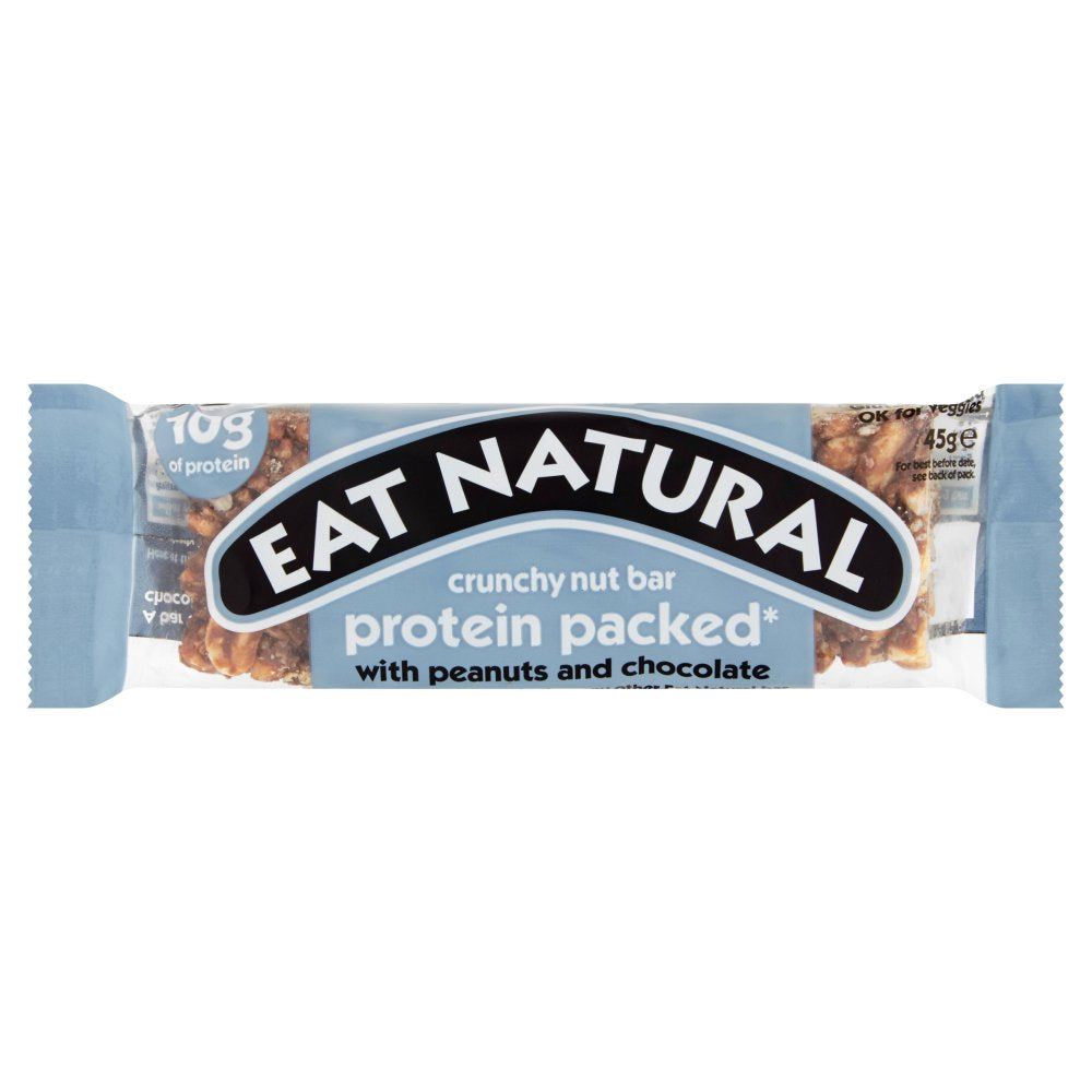 MASEat Natural Protein Packed Crunchy Nut Bar with Peanuts and Chocolate 45g-Food