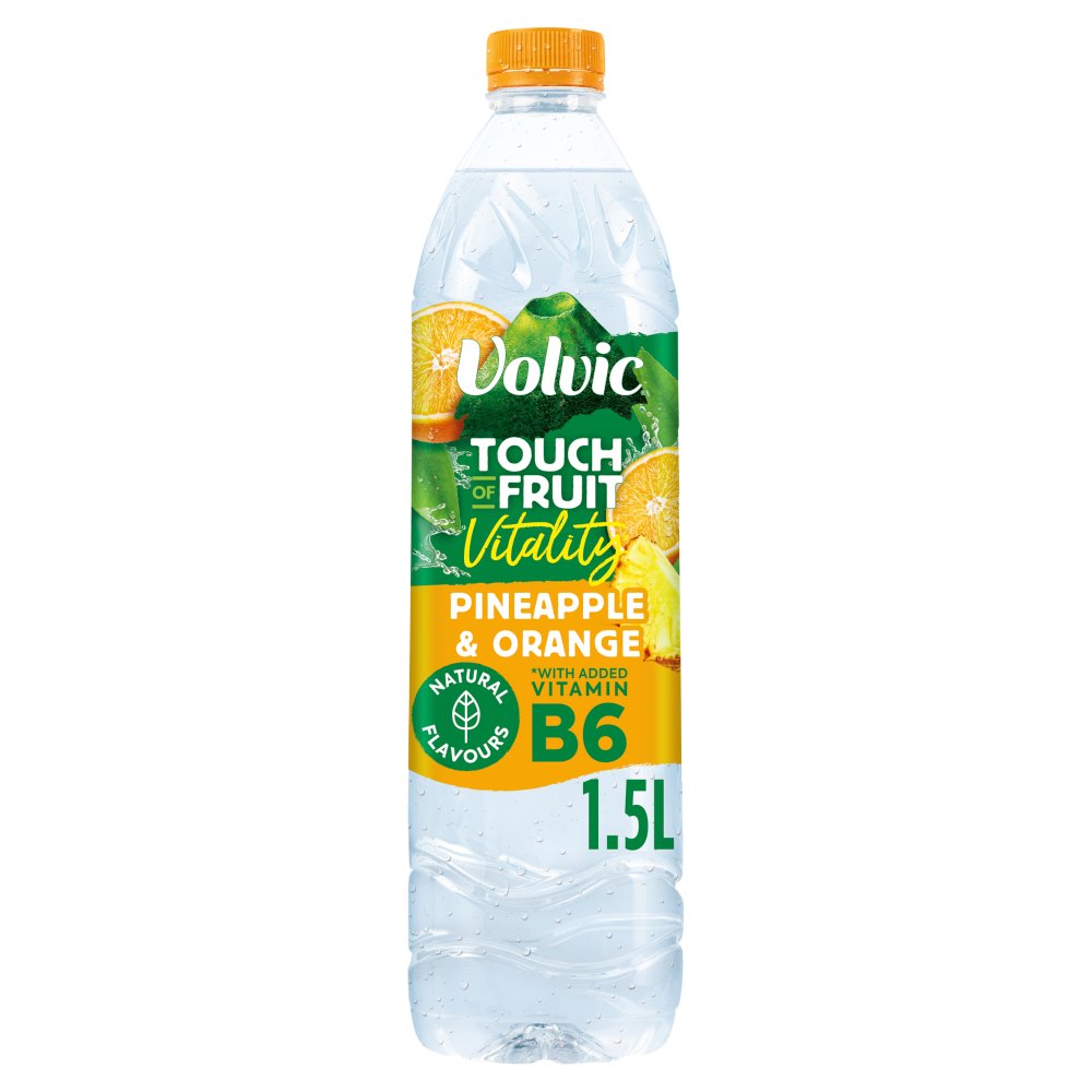 Volvic Touch of Fruit Low Sugar Pineapple & Orange Vitality Natural Flavoured Water 1.5L-Food