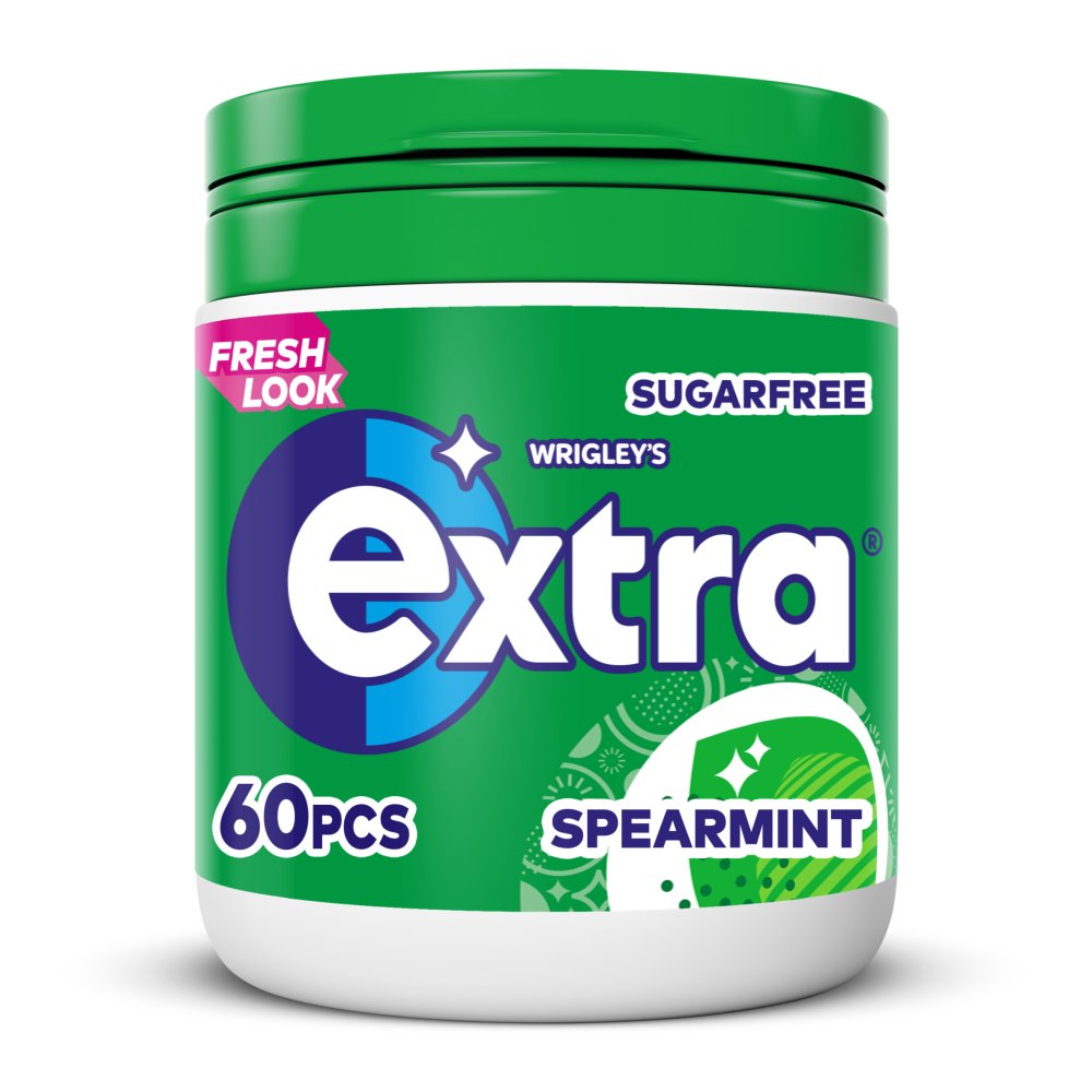 MASExtra Spearmint Chewing Gum Sugar Free Bottle 60 Pieces-Food
