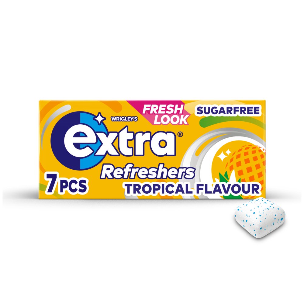 MASExtra Refreshers Tropical Flavour Sugar Free Chewing Gum Handy 7pcs-Food
