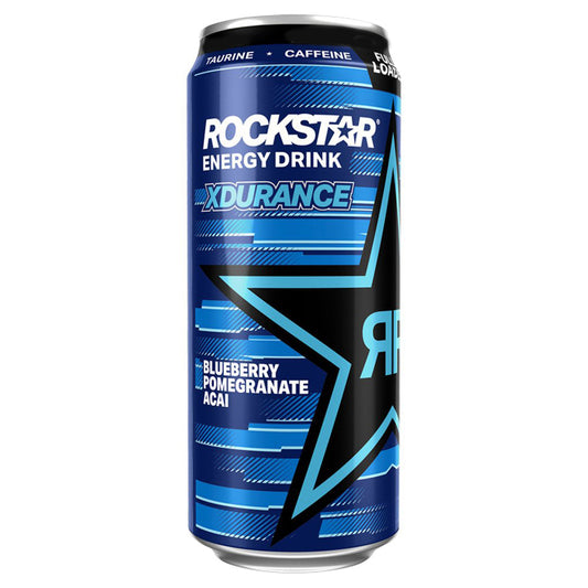 Rockstar Xdurance Fully Loaded Blueberry, Pomegranate & Acai Energy Drink 500ml Can-Food