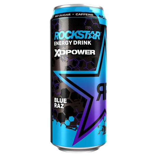 Rockstar XD Power Blue Raz Energy Drink 500ml Can-Food