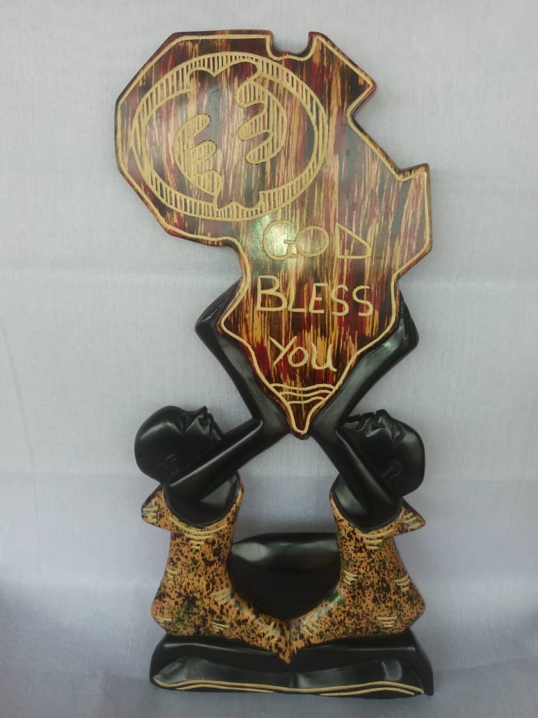 Vintage Wooden Trophy Statue