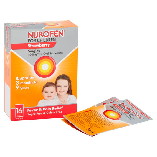 MASNurofen for Children Strawberry Singles 5ml Ibuprofen Sachets x16-Food