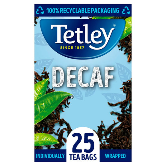 Tetley Decaf 25 Compostable Tea Bags 50g-Food
