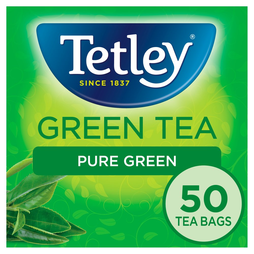 Tetley Green Tea Pure Green 50 Tea Bags 100g-Food