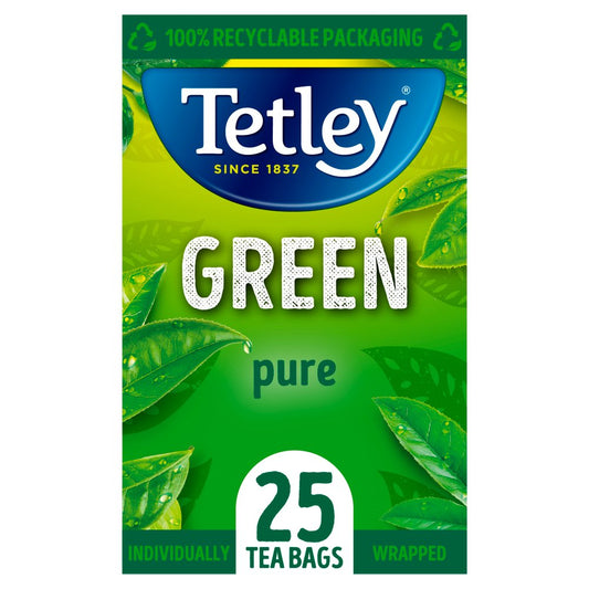Tetley Green Pure 25 Compostable Tea Bags 50g-Food