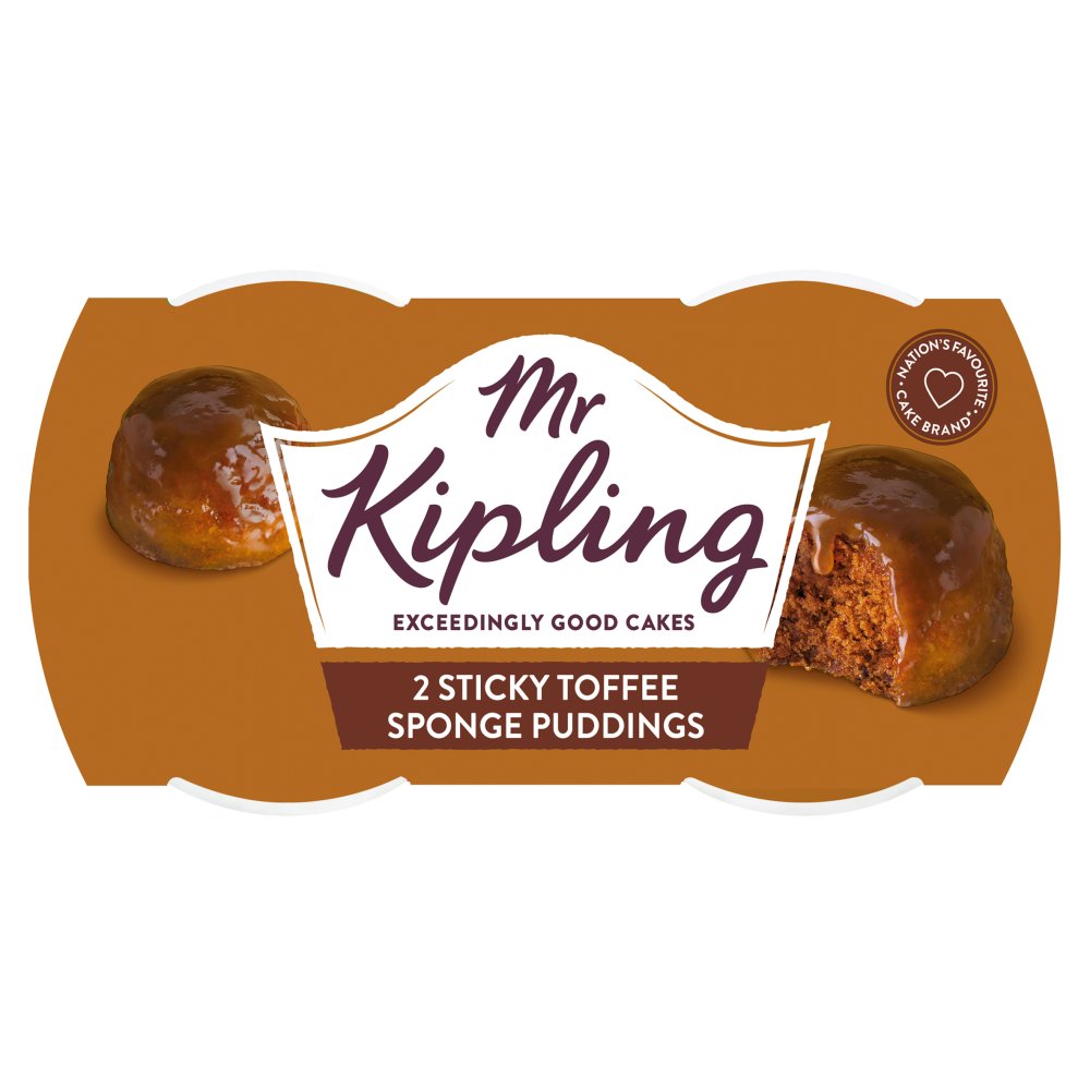 MASMr Kipling Sticky Toffee Sponge Puddings 2 x 95g-Food