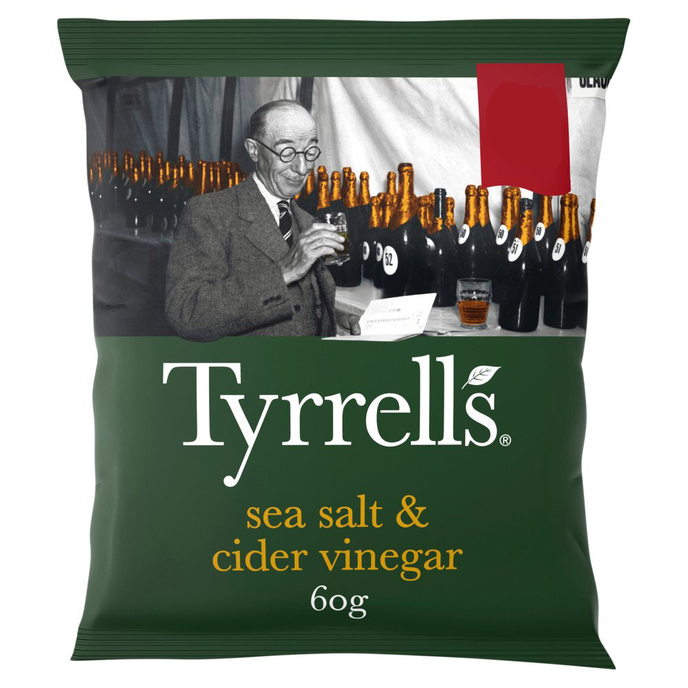 Tyrrells Sea Salt and Cider Vinegar Crisps 60g-Food
