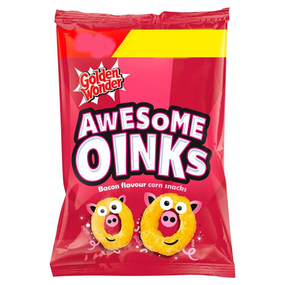 MASGolden Wonder Awesome Oinks Bacon Flavour Corn Snacks 25g-Food