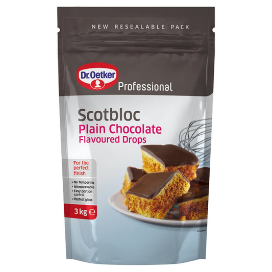 MASDr. Oetker Professional Scotbloc Plain Chocolate Flavoured Drops 3kg-Food
