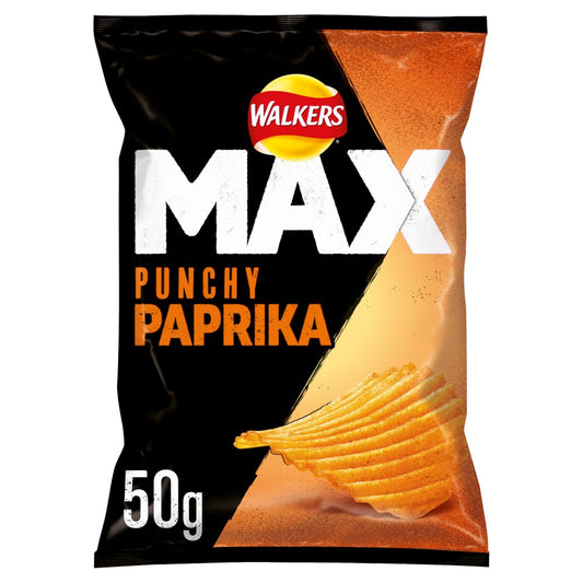 Walkers Max Punchy Paprika Crisps 50g-Food