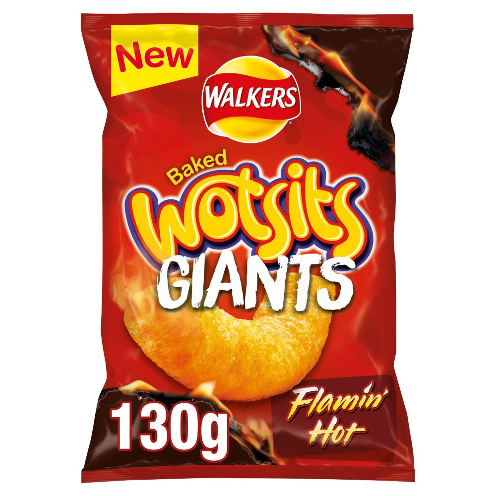 Walkers Wotsits Giants Flamin' Hot Snacks 130g-Food