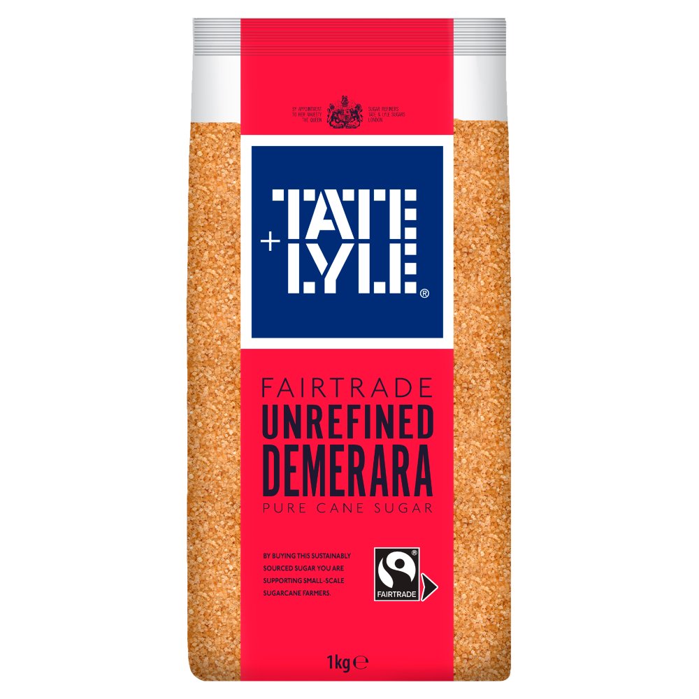 Tate & Lyle Fairtrade Unrefined Demerara Pure Cane Sugar 1kg-Food