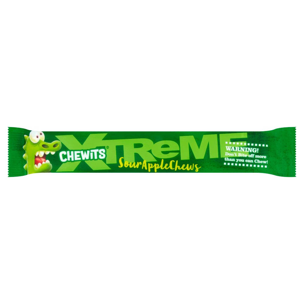 MASChewits Xtreme Extremely Sour Apple Chews 34g-Food