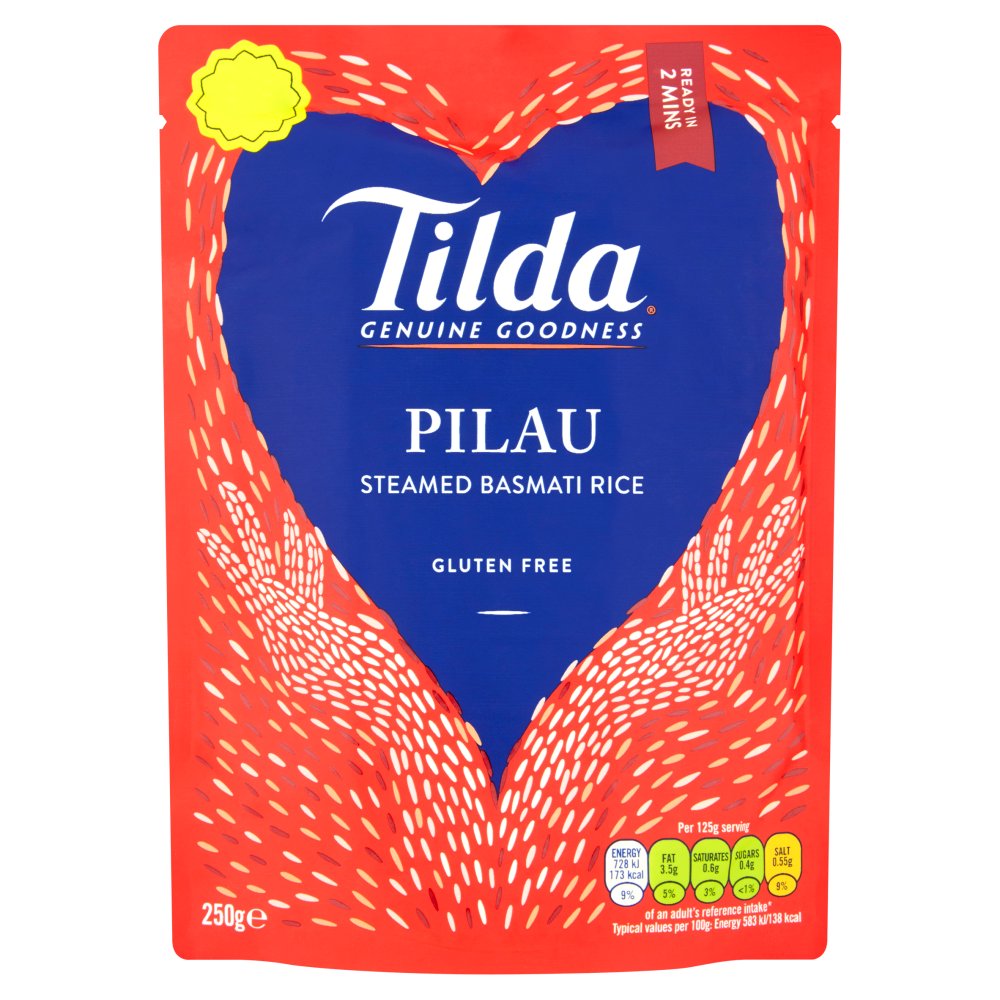 Tilda Pilau Steamed Basmati Rice 250g-Food