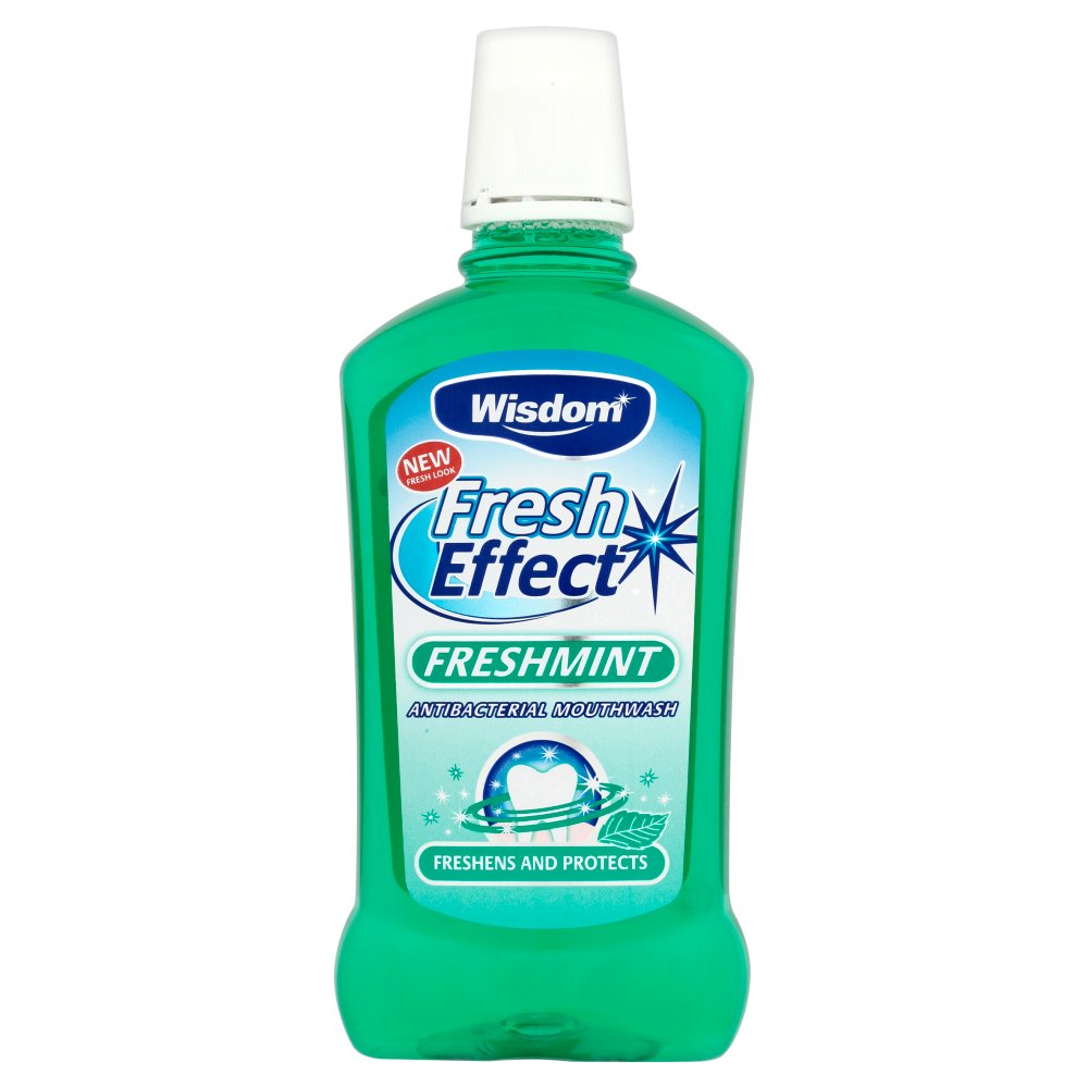 Wisdom Fresh Effect Freshmint Antibacterial Mouthwash 500ml-Food
