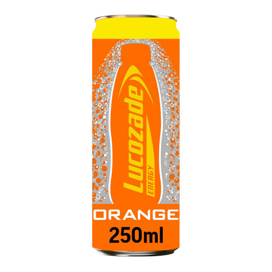 Lucozade Energy Drink Orange 250ml Can-Food