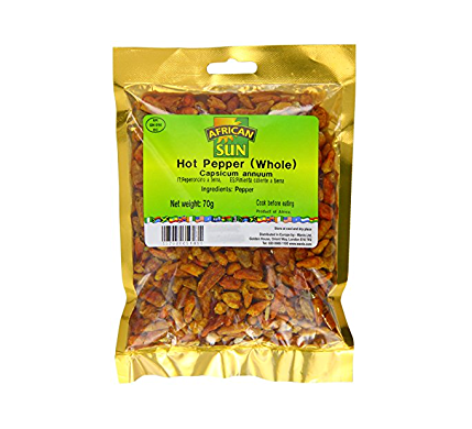 MASAfrica's Finest Whole Hot Pepper 70g Box of 10-Fd