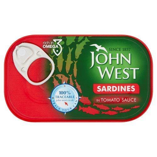 MASJohn West Sardines in Tomato Sauce 120g Box of 12-Fd