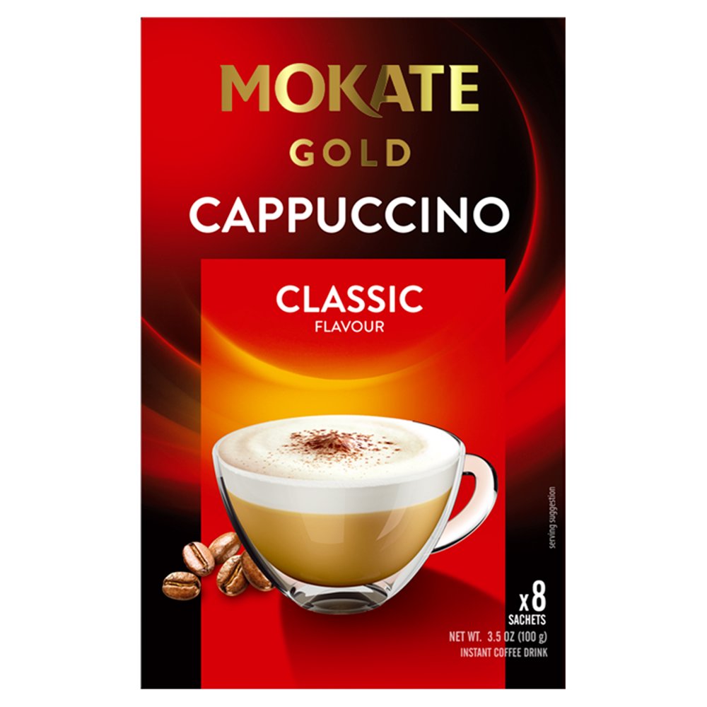 MASMokate Gold Cappuccino Classic Flavour Instant Coffee Drink 8 x 12.5g (100g)-Food