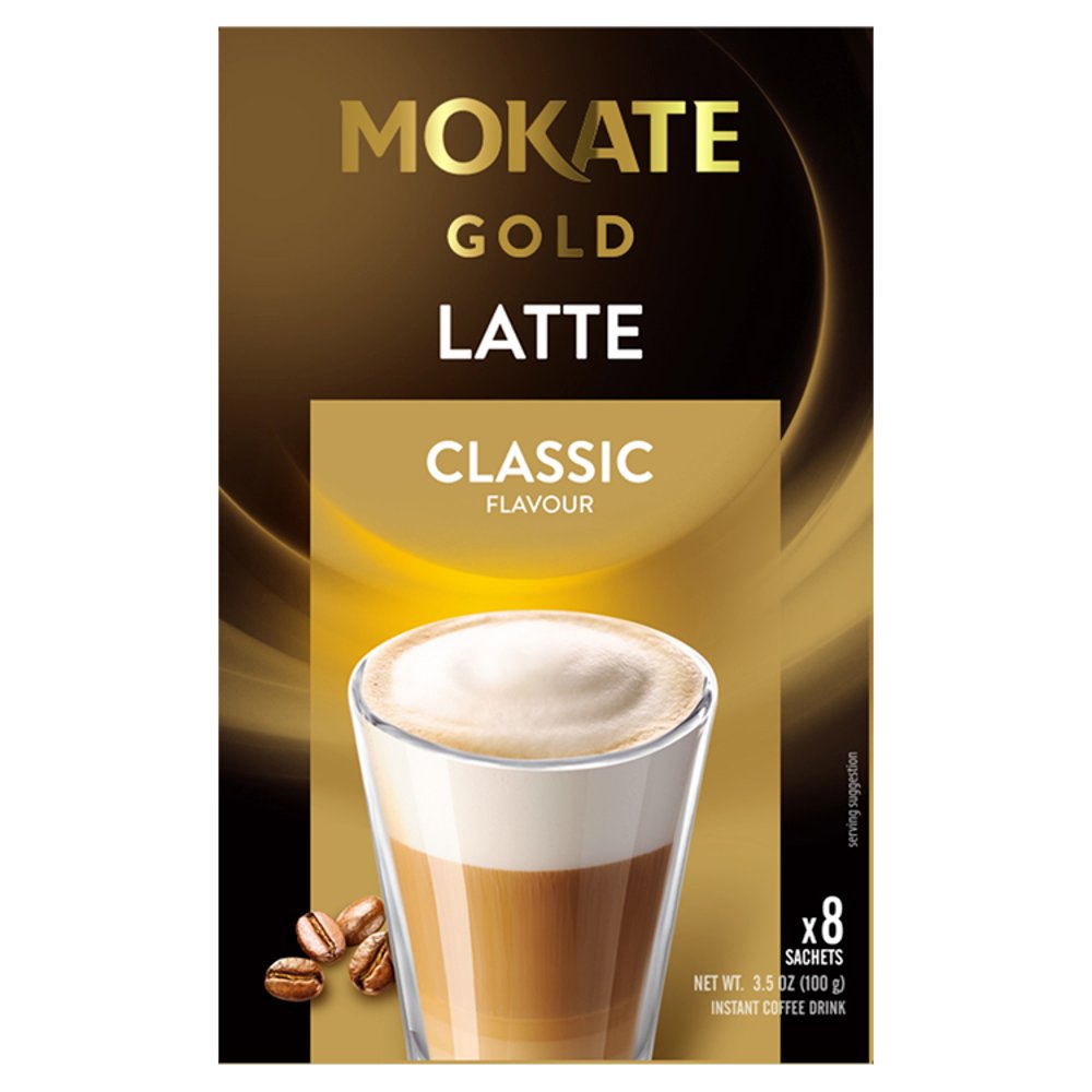 MASMokate Gold Latte Classic Flavour Instant Coffee Drink 8 x 12.5g (100g)-Food