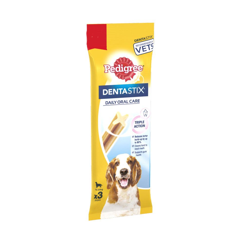 MASPedigree Dentastix Daily Medium Dog Treats 3 x Dental Sticks 77g-Food