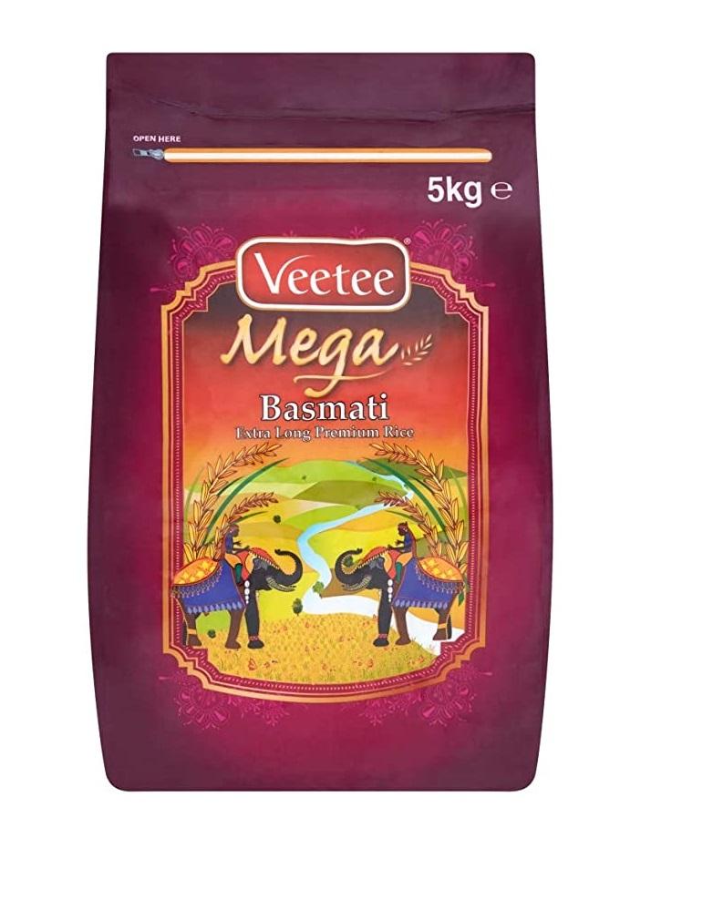 Veetee Mega Long Basmati Rice 5kg Box of 1