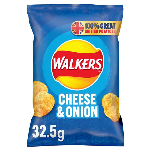 Walkers Cheese & Onion Crisps 32.5g-Food