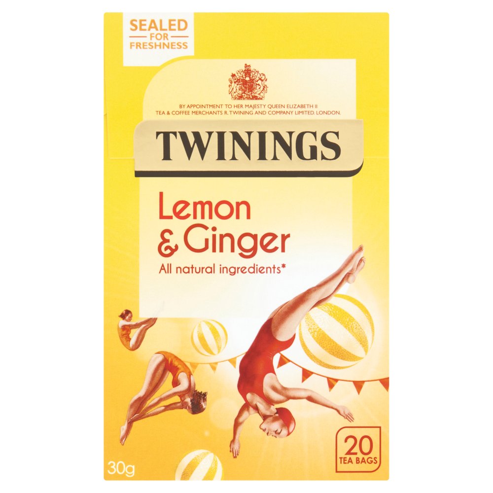Twinings Lemon & Ginger 20 Tea Bags 30g-Food