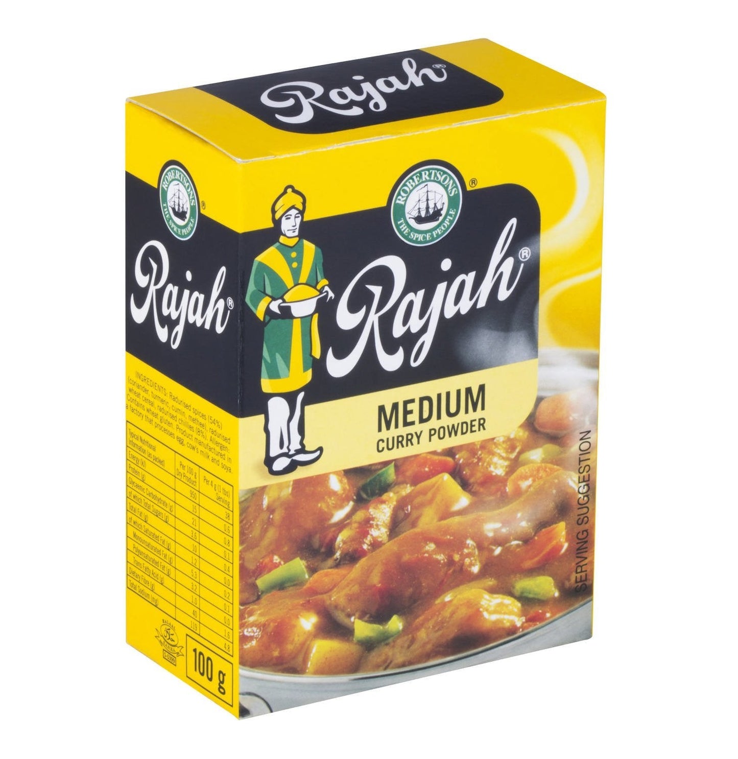 MASRajah Curry Powder Medium 100g Box of 10-Fd