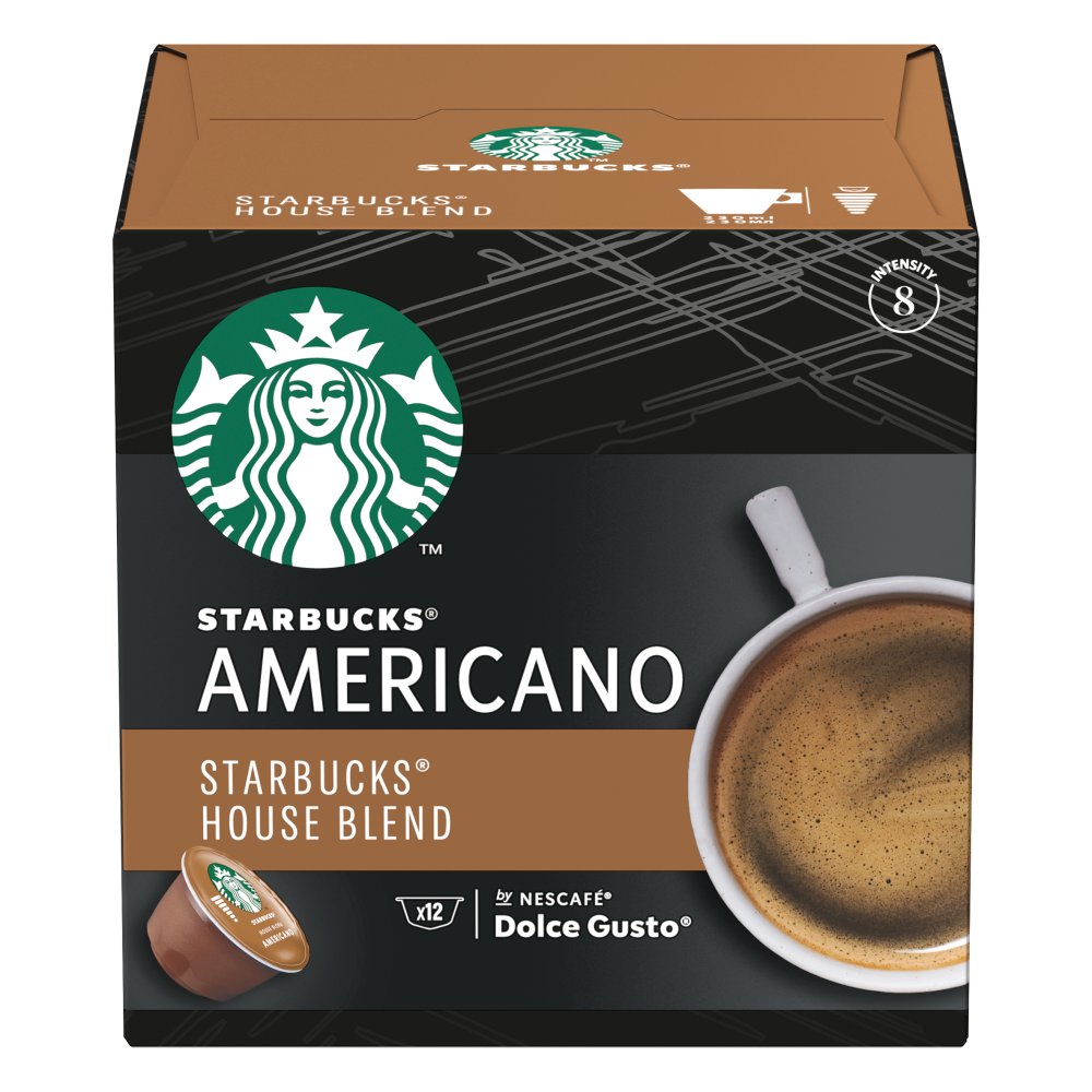 Starbucks by Dolce Gusto House Blend Medium Roast Coffee Pods 12 Pods Per Box 102g-Food