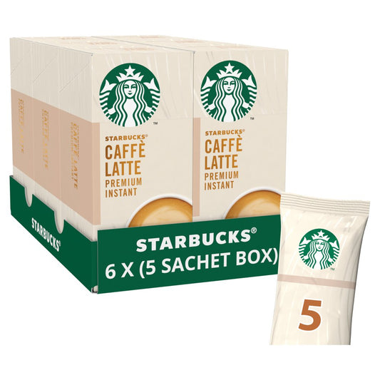 Starbucks Latte Premium Instant Coffee 5 x 14g Sachets-Food