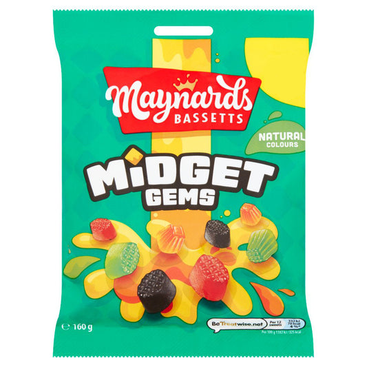 MASMaynards Bassetts Midget Gems Sweets Bag 160g-Food