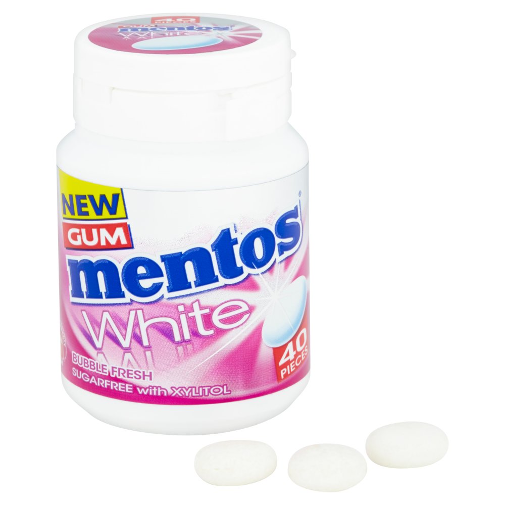 MASMentos Gum White Sugar Free Bubble Fresh Bottle 40pcs 60g-Food