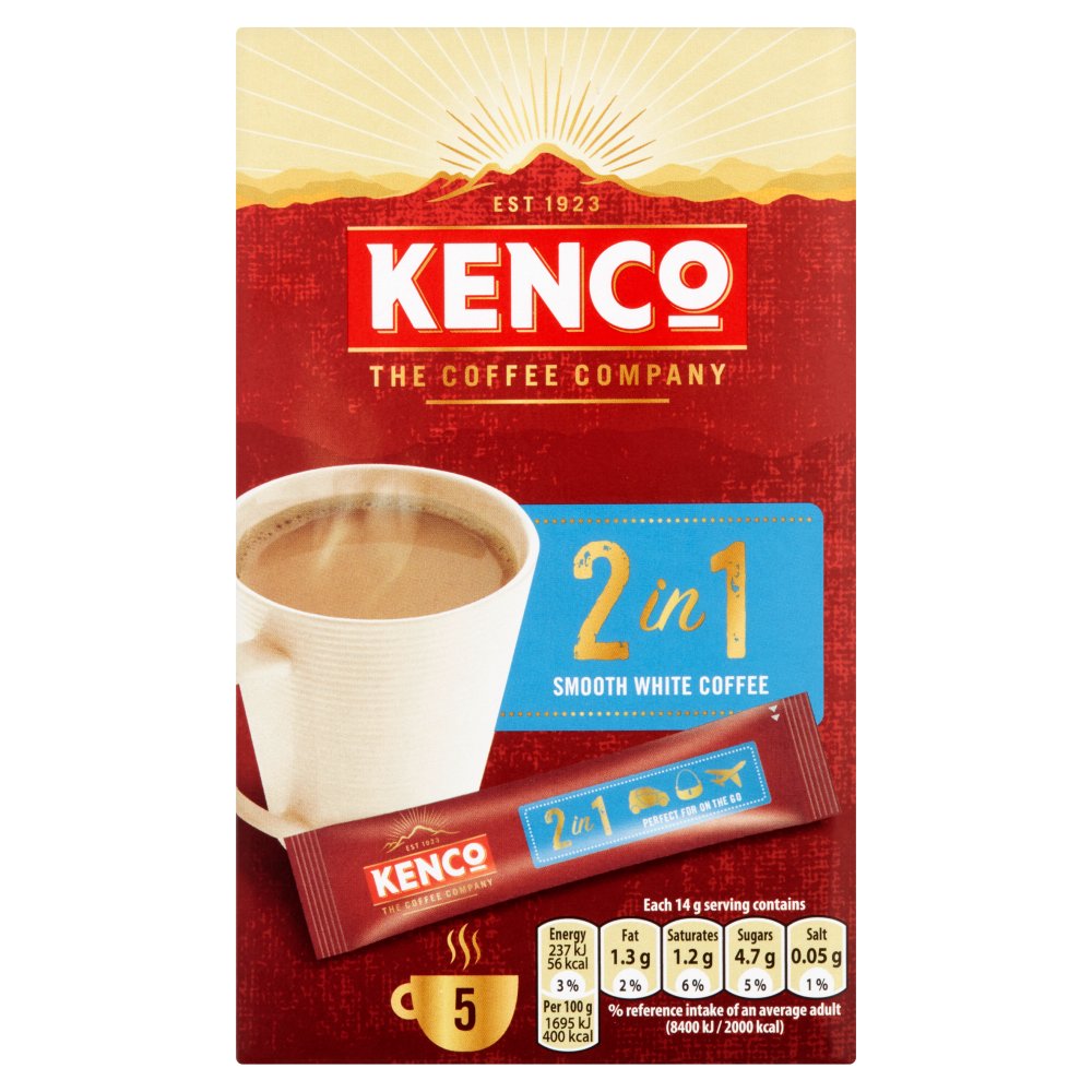 MASKenco 2 in 1 Smooth White Instant Coffee Sachets x5-Food